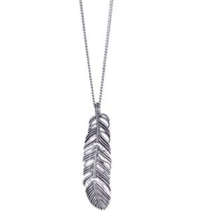 Flowing Feather Pendant Necklace